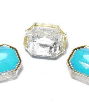 Distantiere din acril, octogonal, 12x10x6 mm, turcoaz