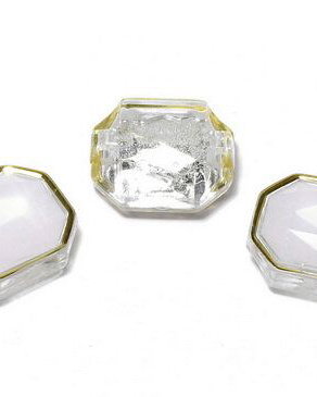 Distantiere din acril, octogonal, 12x10x6 mm, opal