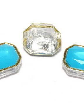 Distantiere din acril, octogonal, 12x10x6 mm, bleu