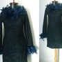 ROCHIE DE SEARA BLEUMARIN LAME SI PENE MARABOU