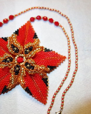 COLIER UNICAT FLOARE CRACIUN MARGELE STICLA CEHIA