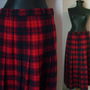 FUSTA ENGLEZEASCA STOFA LANA TARTAN ROSIE PLISATA