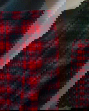 FUSTA ENGLEZEASCA STOFA LANA TARTAN ROSIE PLISATA