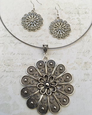 Set boho aliaj argintiu