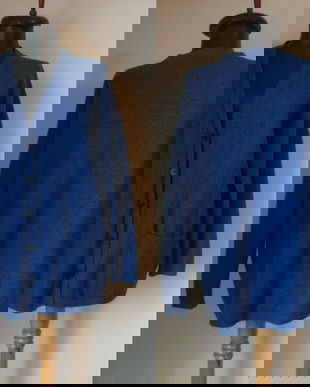 CARDIGAN ALBASTRU LANA MATASE