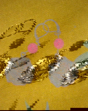 Cercei handmade, din argint tibetan