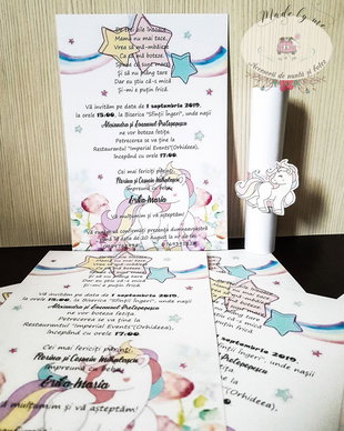 Invitatie botez unicorn sul