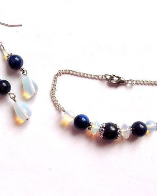 set cu lapis lazuli si opalit 35559