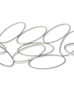 Link din alama, platina, 25x11 mm