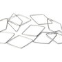Link din alama, platina, 23x14 mm
