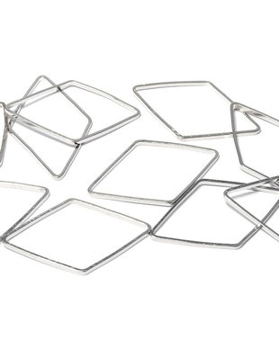 Link din alama, platina, 23x14 mm