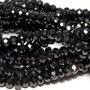 Cristale din sticla, rondelle, 2.5x2 mm, electroplacate, Black