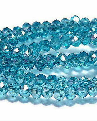 Cristale din sticla, rondelle, 2.5x2 mm, electroplacate, turcoaz