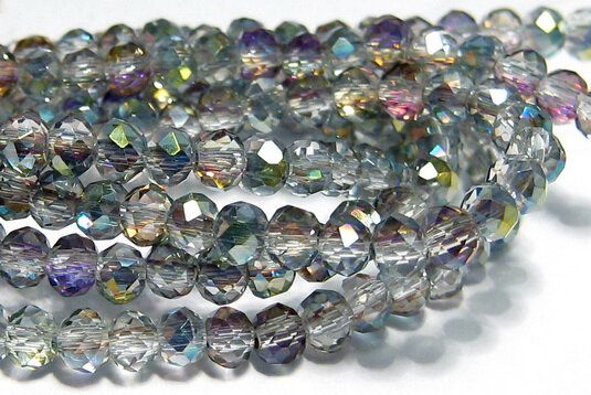 Cristale din sticla, rondelle, 2.5x2 mm, AB