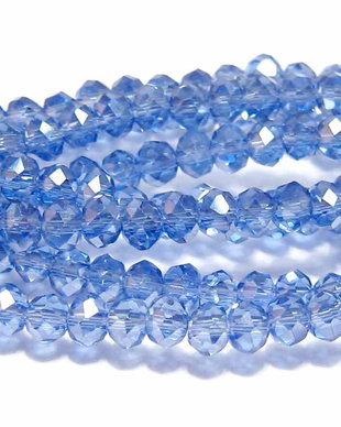 Cristale din sticla, rondelle, 2.5x2 mm, AB, albastre