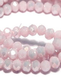 Cristale din sticla, rondelle, opace, 2.5x2 mm, AB, mov deschis