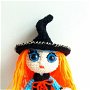 Micuta Vrajitoare papusa/jucarie crosetata/ Figurina Halloween handmade