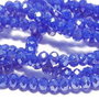 Cristale din sticla, rondelle, opace, 3x2 mm, electroplacate, albastre