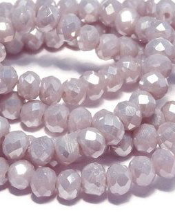 Cristale din sticla, rondelle, opace, 3.5x2.5 mm, electroplacate, mov