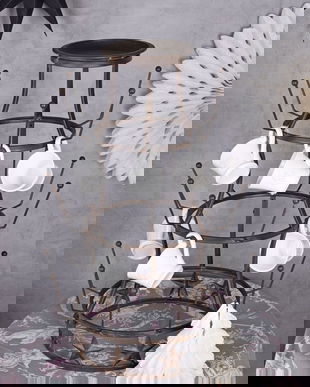 Suport pentru cani din metal antichizat