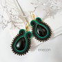 Cercei verzi soutache cu onix