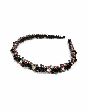 Cordeluta neagra brodata cu flori
