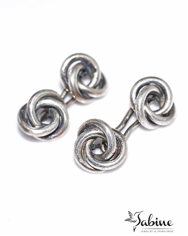 Butoni din argint 925, spirale