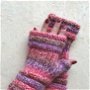 Manusi roz tricotate manual