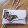 poseta plic handmade unicat din piele -Butterfly in Colors