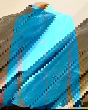 Reducere sacou piele turcoise