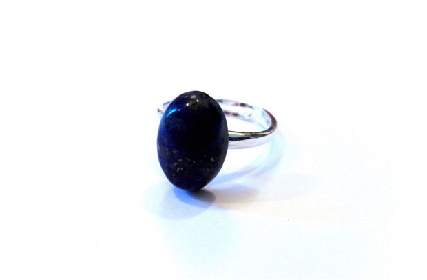 Inel reglabil din Argint 925 si Lapis lazuli - IN770 - inel pietre semipretioase, cadou romantic, inel lapis lazuli, cadou sotie, cristale vindecatoare