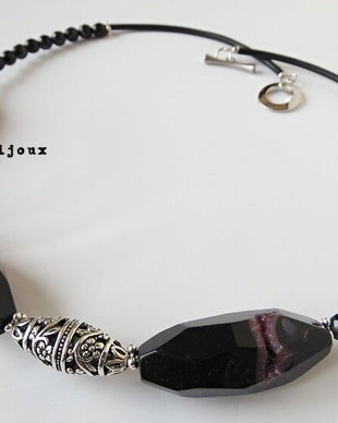 Colier agate bob de orez