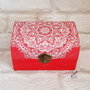 Cutie bijuterii mandala, cutie amintiri mandala, cutie mandala, cutie bijuterii rosie