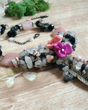 Colier opal si cuart cu floricele(rezervat)