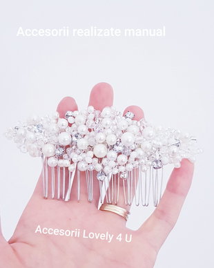 *Celeste -Accesoriu pentru par elegant -, Accesoriu cu perle și cristale