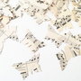 160 fluturi decupati din hartie vintage, ingalbenita de vreme