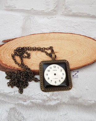 Medalion steampunk, colier steampunk, colier cadran ceas, medalion ceas, medalion rasina