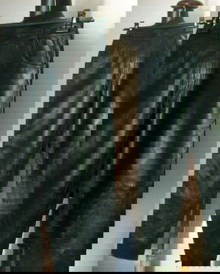 PANTALONI NEGRI PIELE NATURALA