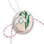 Brosa - martisor cu broderie manual, ghiocel brodat cod GM 6711