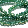 Cristale din sticla, rondelle, opace, 3.5x2.5 mm, AB, verde inchis