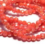 Cristale din sticla, rondelle, opace, 3.5x2.5 mm, AB, rosu orange
