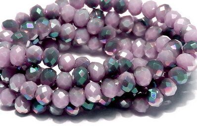 Cristale din sticla, rondelle, opace, 3.5x2.5 mm, electroplacate