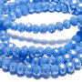 Cristale din sticla, rondelle, opace, 3.5x2.5 mm, electroplacate, albastre