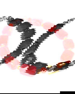 Bratara din Jasp rosu, Hematit cuprat si auriu si Argint 925 - BR773 - Bratara eleganta, bratara jasp rosu, bratara hematit, cadou 8 Martie, cadou Dragobete, cadou Valentine's Day, cadou sotie, cadou aniversare