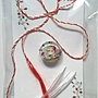 Brosa martisor cabochon sticla 14mm ponei