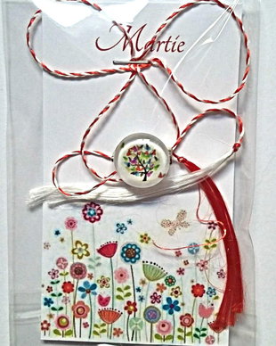 Brosa martisor cabochon sticla 14mm copacul vietii