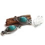 Link multisir cu cabochon turcoaz 27x14mm    SALAK-T 077