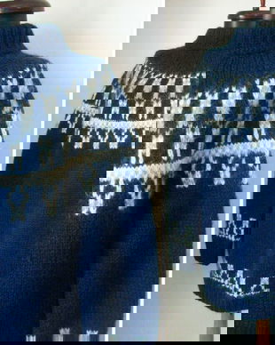 PULOVER NORVEGIAN LANA ALBASTRA TRICOTAT MANUAL