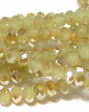 Cristale din sticla, opace, rondelle, 3x2 mm, AB
