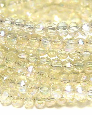 Cristale din sticla, rondelle, 3x2 mm, AB